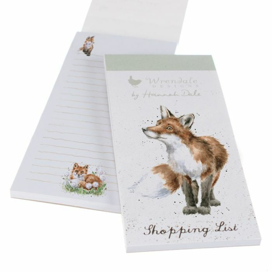 Stationery & Craft Wrendale Designs Magnetic Shopping Pads | Bright Eyed And Bushy Tailed' Fox Shopping Pad